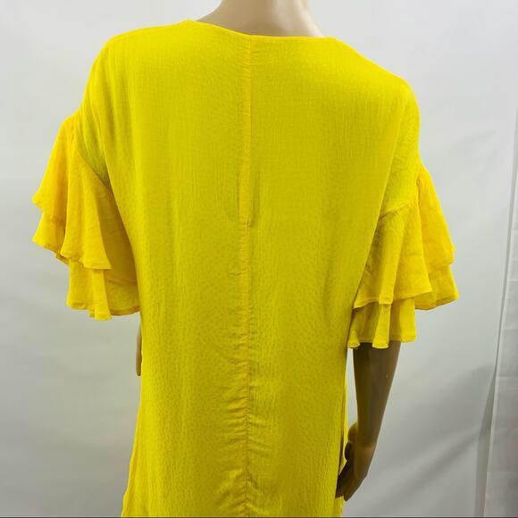 Mary & Mabel Yellow Textured Shirt Dress - Picture 10 of 12